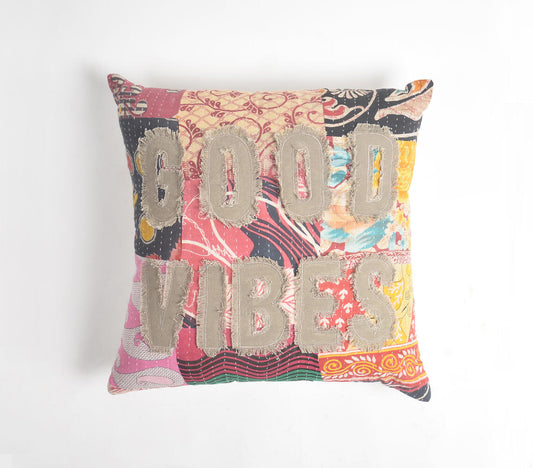Kantha Patched Accent Cushion