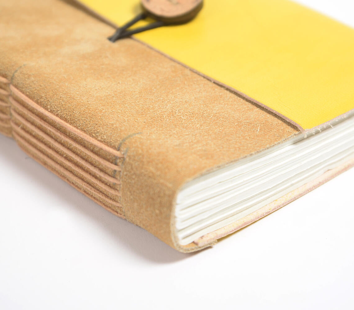 Handmade Yellow & Brown Leather Notebook