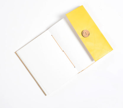 Handmade Yellow & Brown Leather Notebook