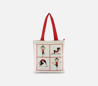 Yoga Pose Print Tote Bag
