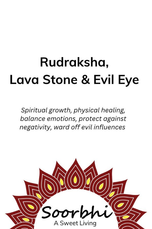 Rudraksha with Lava Stone and Evil Eye Stone