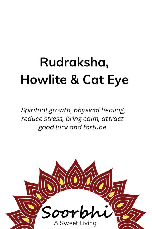 Rudraksha with Howlite and Cat Eye