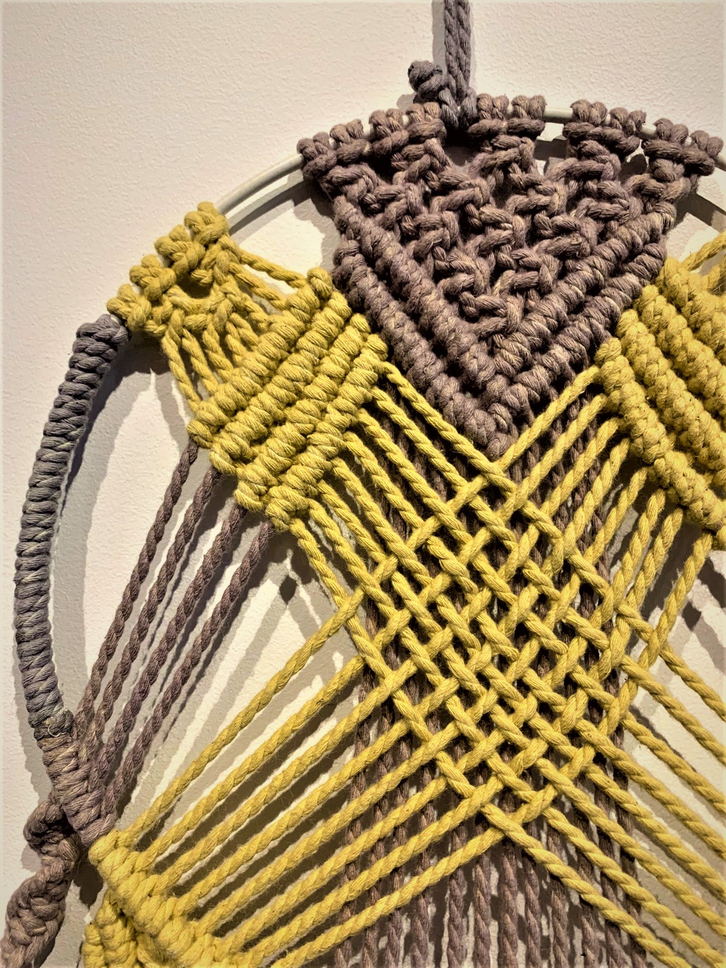 Crocheted Dreamcatcher - Mustard & Grey