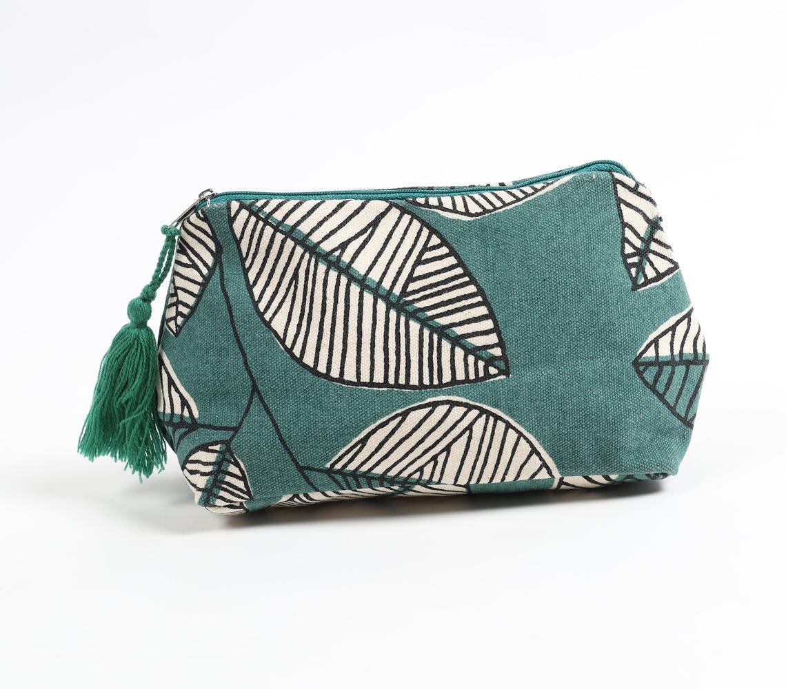Green Foliage Travel Pouch
