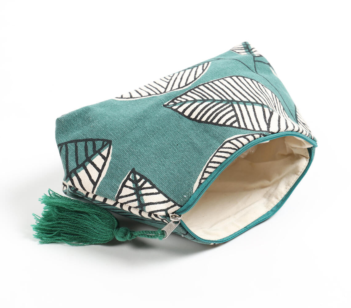 Green Foliage Travel Pouch