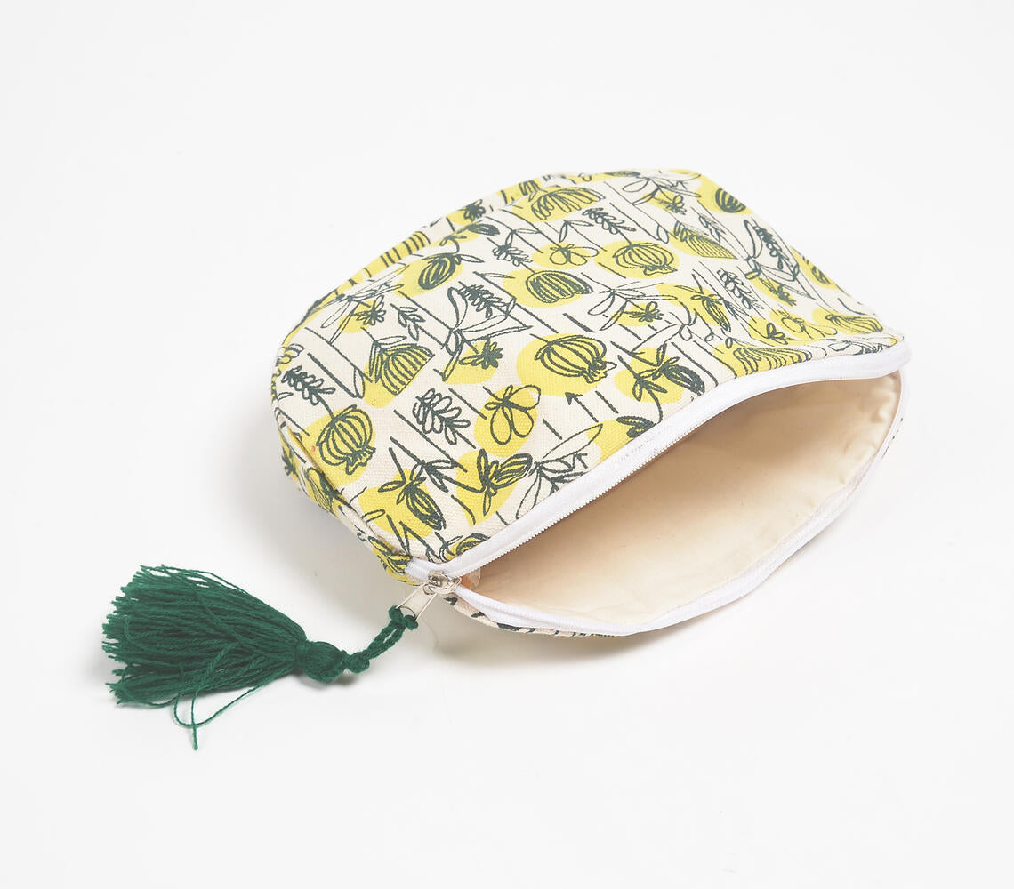 Abstract Botanical Printed Pouch