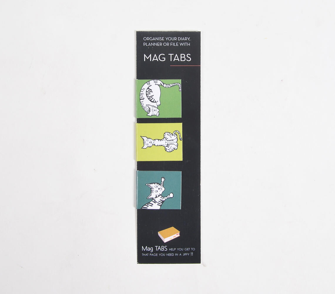 Set of 3 Magnetic Bookmarks - Playful Cats