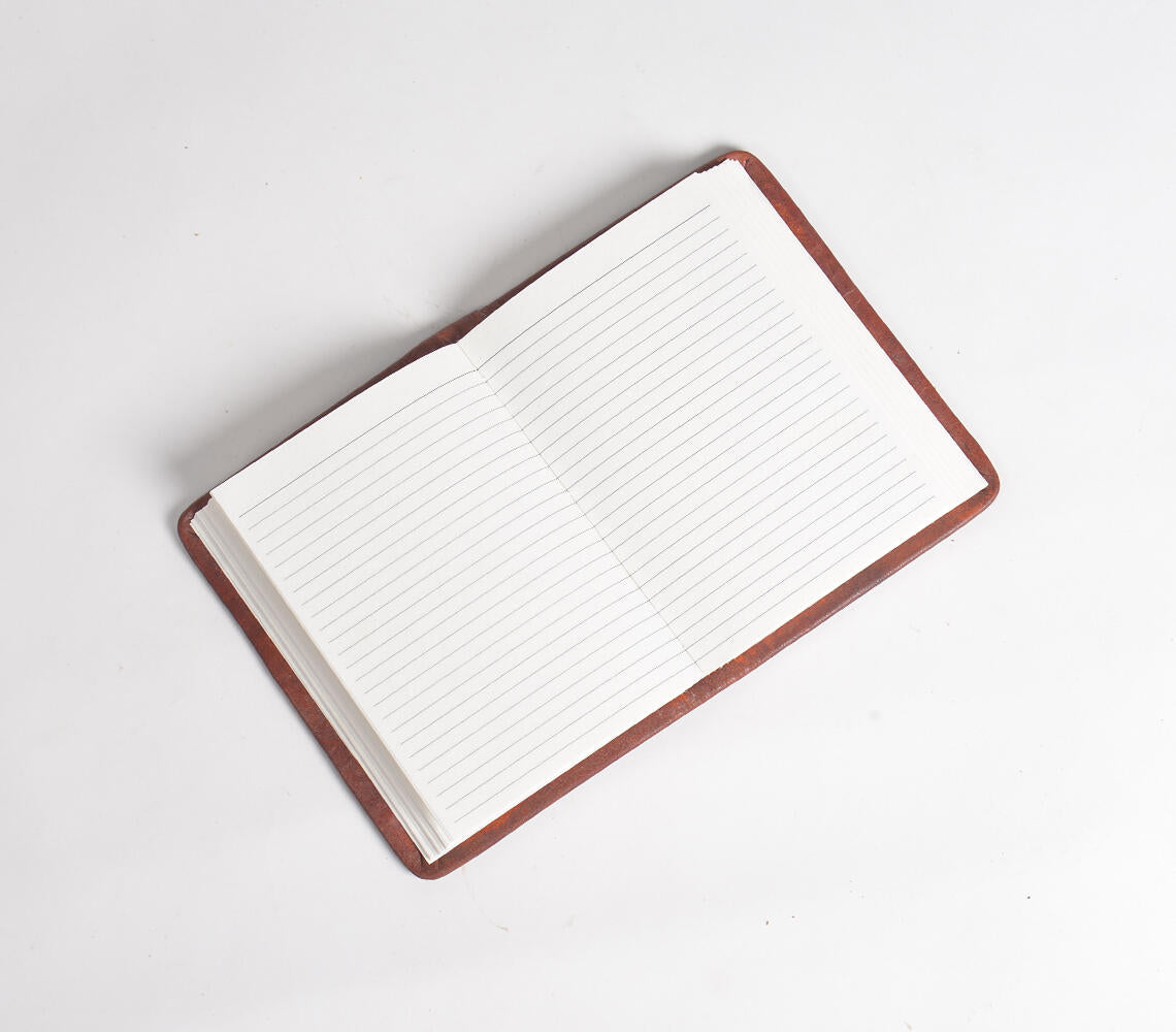 Hand-stitched Crosses Leather Notebook
